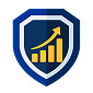 Shield with growing bar chart for improved mission readiness.
