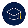 Graduation cap icon: Education and training for mission readiness.