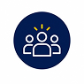 Team icon with an idea spark, illustrating collective mission readiness.