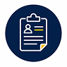 Icon of a clipboard with a profile document, symbolizing mission readiness.