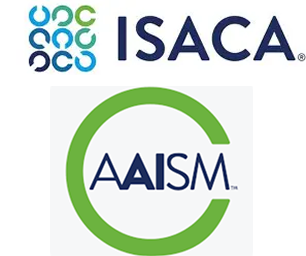 ISACA and AAISM logos for AI Security Management certification.