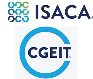 ISACA logo and CGEIT certification for Governance of Enterprise IT.