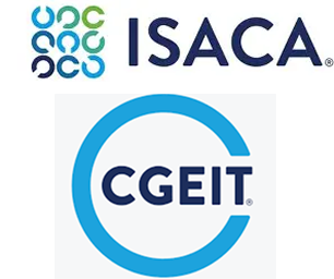 ISACA logo and CGEIT certification for Governance of Enterprise IT.