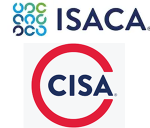ISACA and CISA logos, essential for an Information Systems Auditor certification.
