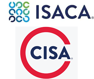 ISACA and CISA logos, essential for an Information Systems Auditor certification.