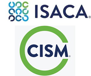 ISACA and CISM certification logos.